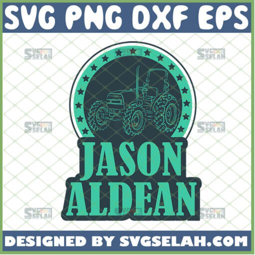 jason aldean big green tractor svg