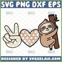 peace love sloth svg cute sloth animal lover gifts by SvgSelah