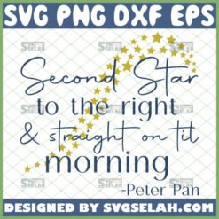 second star to the right and straight on till morning svg peter pan disney quotes svg by SvgSelah