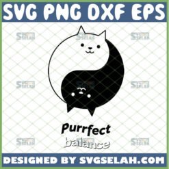 yin yang cat svg purrfect balance svg animal yoga gifts by SvgSelah