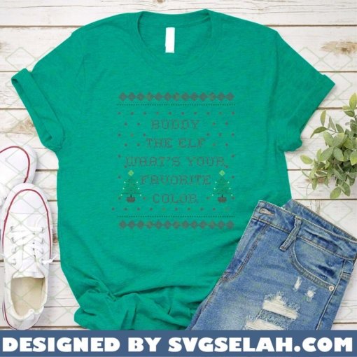 buddy the elf whats your favorite color SVG PNG DXF EPS ugly christmas sweater SVG PNG DXF EPS 2