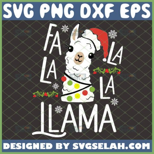 fa la la la llama svg christmas animal shirt ideas
