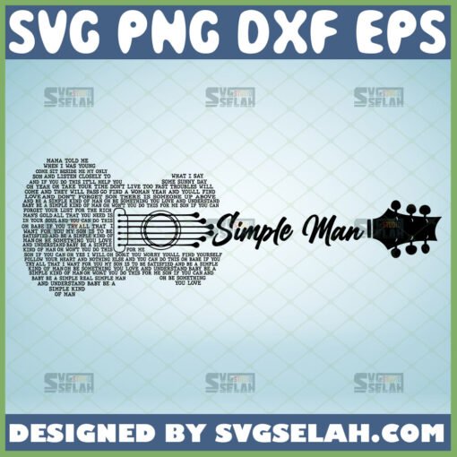 simple man guitar svg guitar song lyrics svg