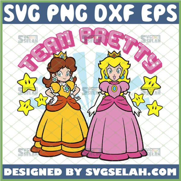 super mario princess peach and daisy team pretty svg