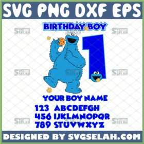 cookie monster birthday shirt svg