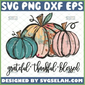 grateful thankful blessed pumpkin svg