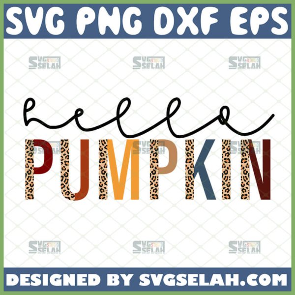 leopard hello pumpkin svg