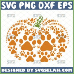 paw print pumpkin svg