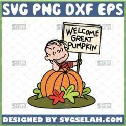 welcome great pumpkin charlie brown halloween svg