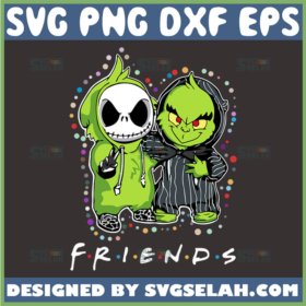 baby chibi friend grinch and jack skellington svg