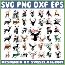 christmas deer quotes svg bundle