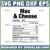 macaroni and cheese nutrition facts svg thanksgiving