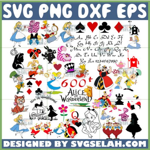 Alice in Wonderland SVG Bundle | 600+ Designs for Cricut