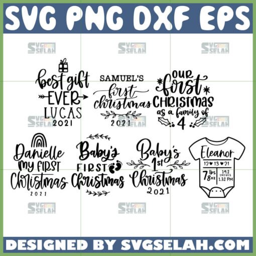 babys first christmas svg bundle