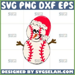 baseball snowman christmas svg