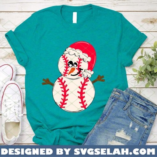 Baseball Snowman Christmas SVG PNG DXF EPS 1