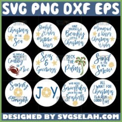beach christmas quotes svg bundle