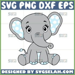blue baby cute elephant svg by SvgSelah