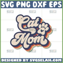cat mom retro svg by SvgSelah