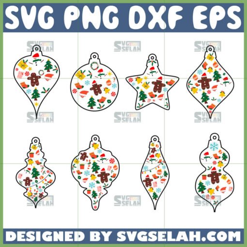 christmas ball ornaments bundle svg