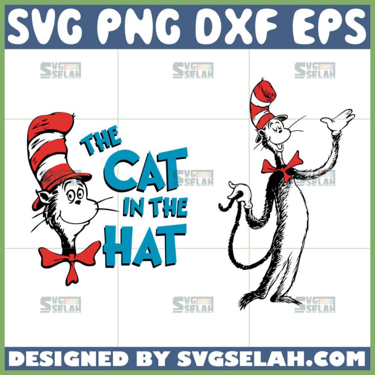 Cat in the Hat SVG PNG DXF EPS - Dr. Seuss Digital Files