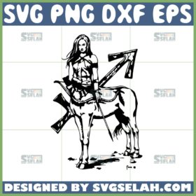 female sagittarius svg art tattoo