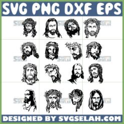 jesus face bundle svg black jesus svg