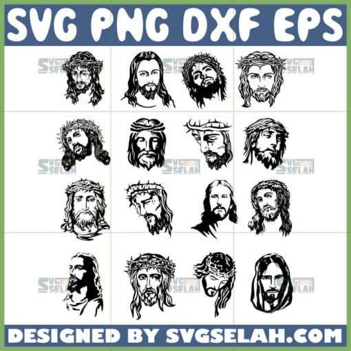 jesus face bundle svg black jesus svg