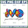 peace love volleyball svg volleyball fan svg