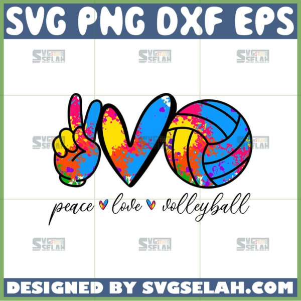 peace love volleyball svg volleyball fan svg