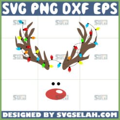 reindeer antlers with lights svg