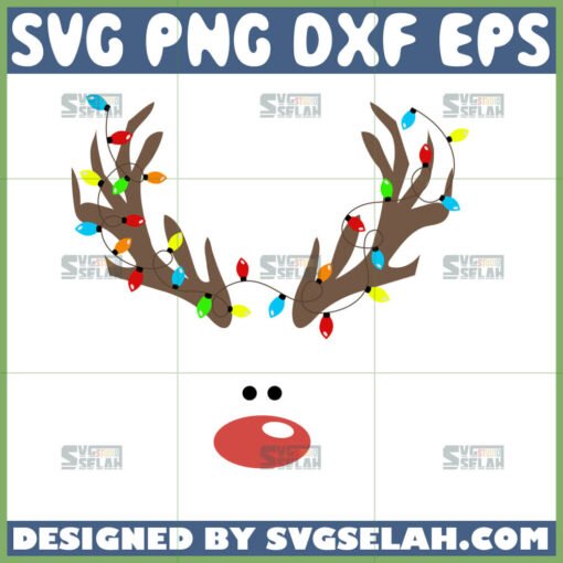 reindeer antlers with lights svg
