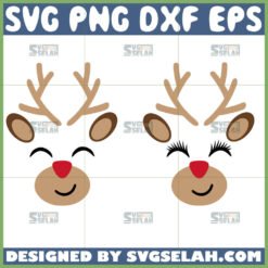 reindeer face christmas svg