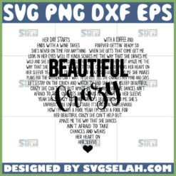 beautiful crazy heart svg