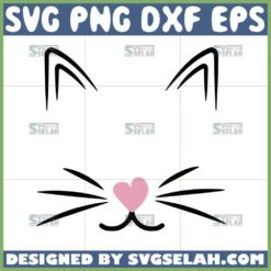 cat face kitty svg cute cat svg by SvgSelah