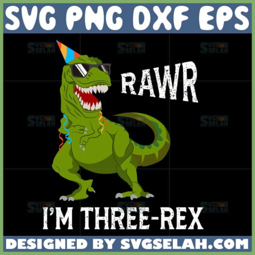 dinosaur three rex birthday svg 3rd birthday svg
