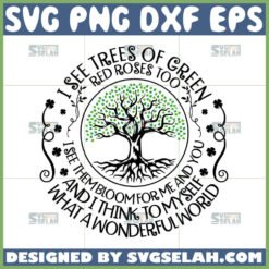 i see trees of green red roses too svg