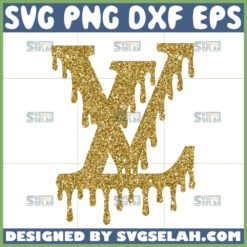 louis vuitton drip glitter logo svg
