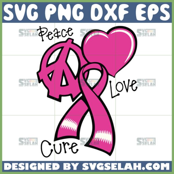 peace love cure svg cancer awareness svg