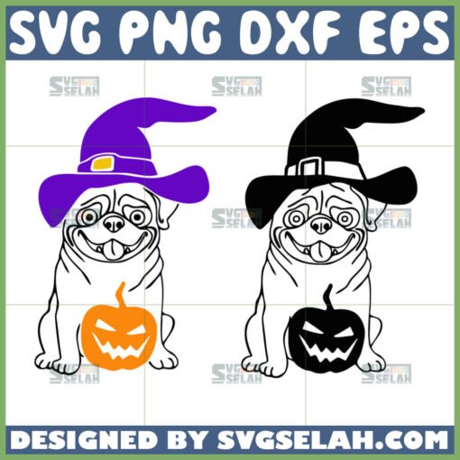 pug halloween svg pug witch svg