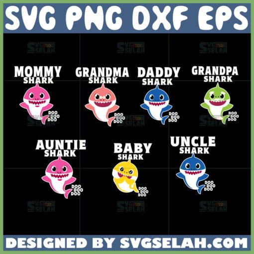 shark family doo doo doo bundle svg baby shark svg