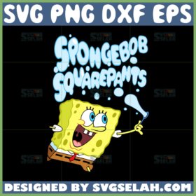 spongebob squarepahts blowing bubbles svg