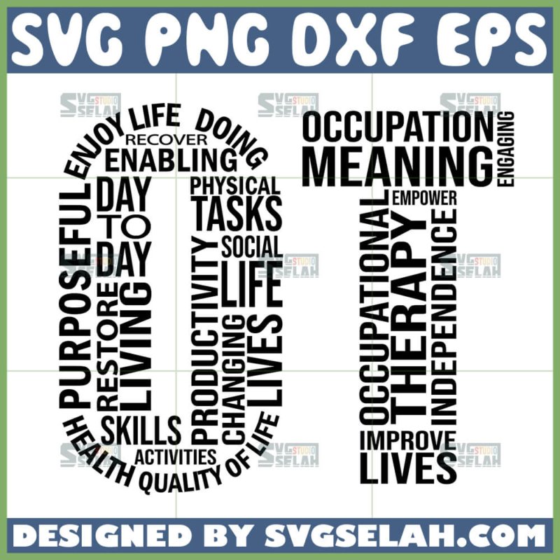 OT Definition Word Art SVG - Occupational Therapy Digital File