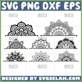 half mandala bundle svg