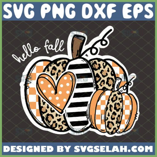 hello fall pumpkin svg