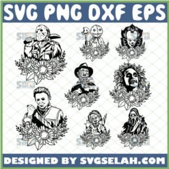 horror movie characters sunflower svg bundle
