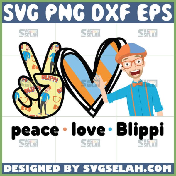 peace love blippi svg