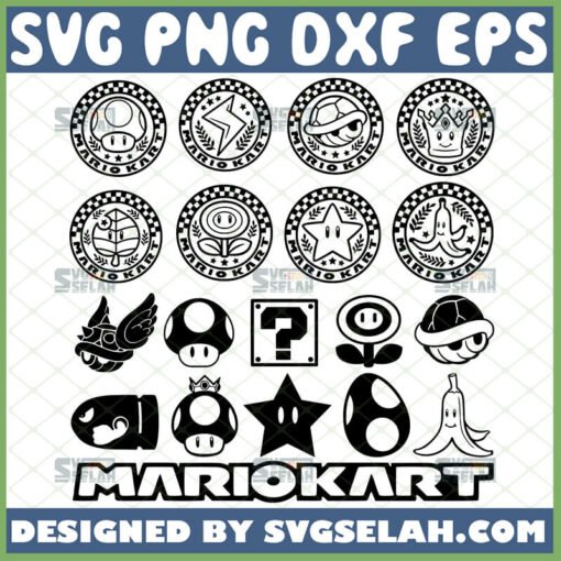 super mario kart svg bundle