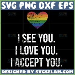 i see love accept you with rainbow heart svg i love lgbt svg by SvgSelah