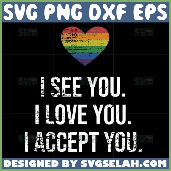 i see love accept you with rainbow heart svg i love lgbt svg